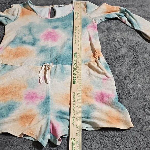 Tie Dye Romper Luxology Long Sleeve Pockets Size M - Picture 5 of 7